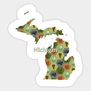 Michigan State Map Board Games Sticker